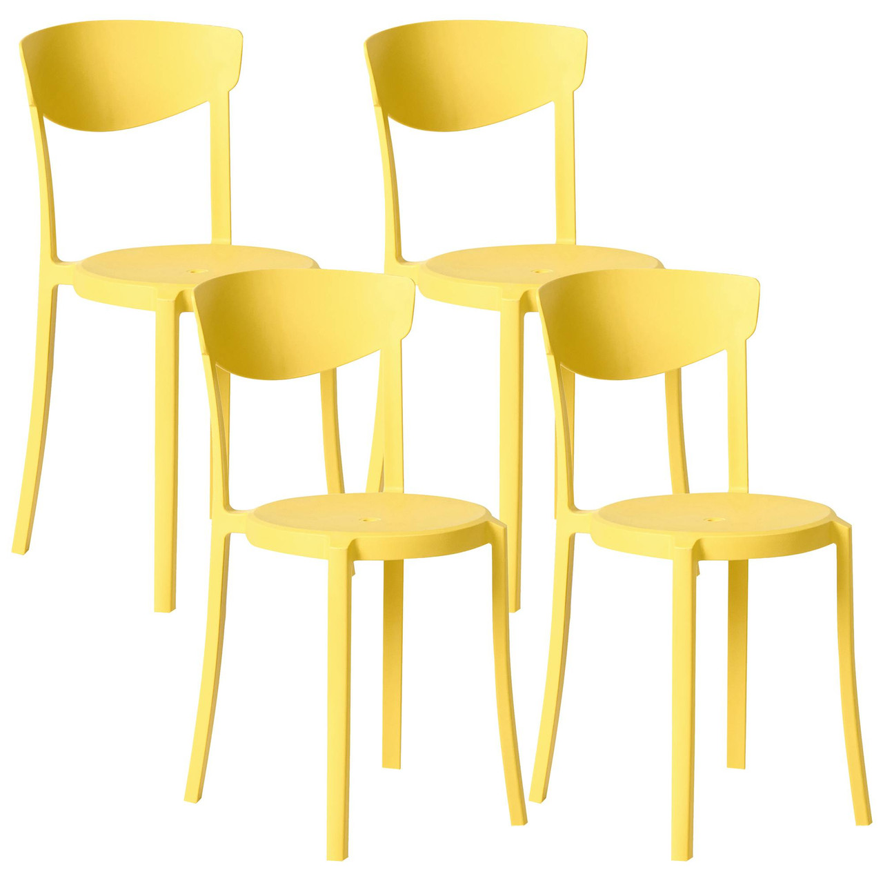 Conjunto de 4 cadeiras de jardim VIESTE Amarelo