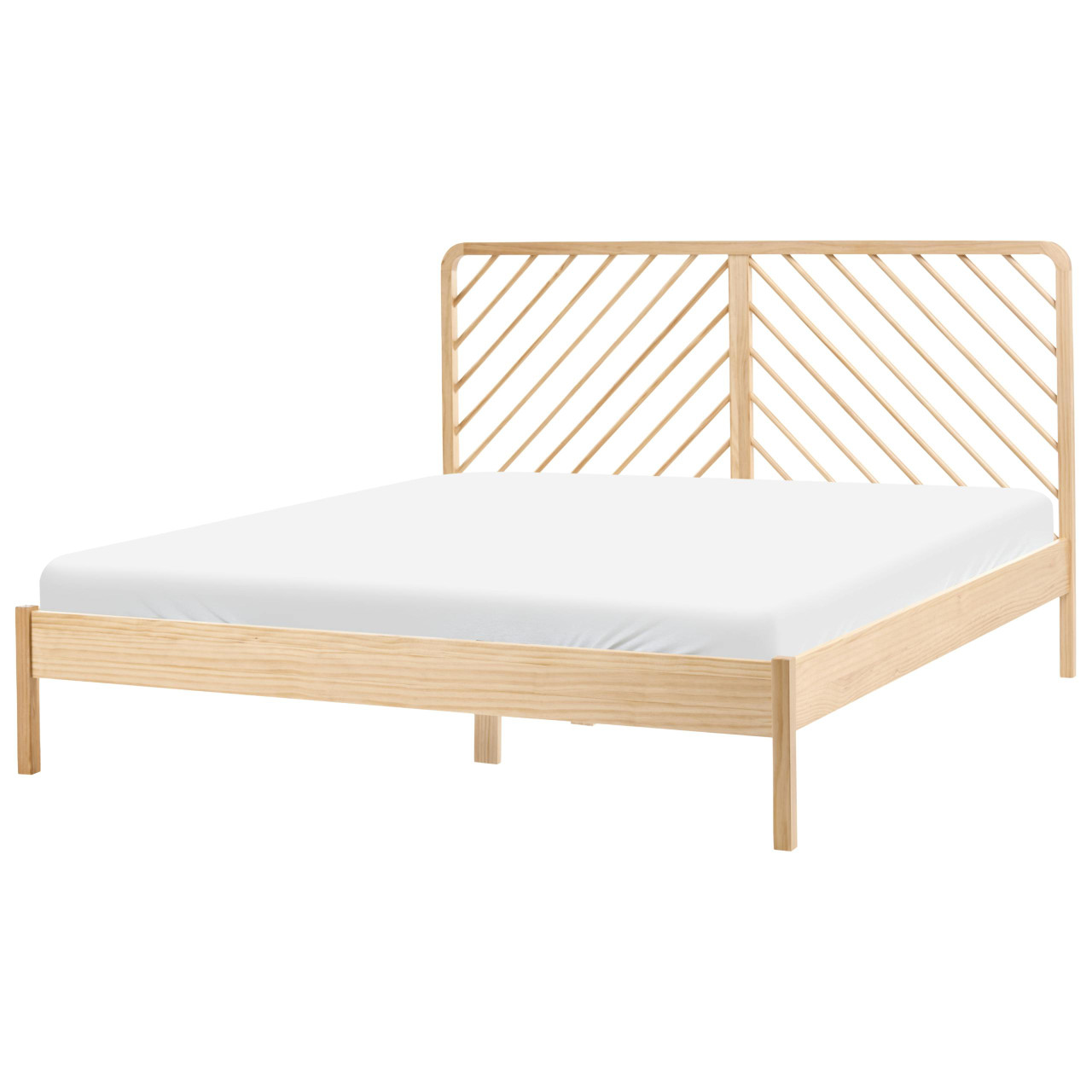 Cama de casal BELIANI Sephos de Madeira de pinho Castanho 180x200