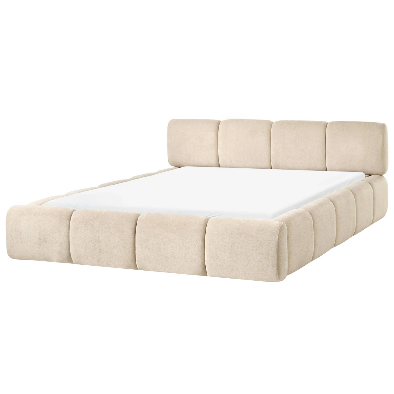 Cama Tecido ORVILLE 160 x 200 cm Taupe