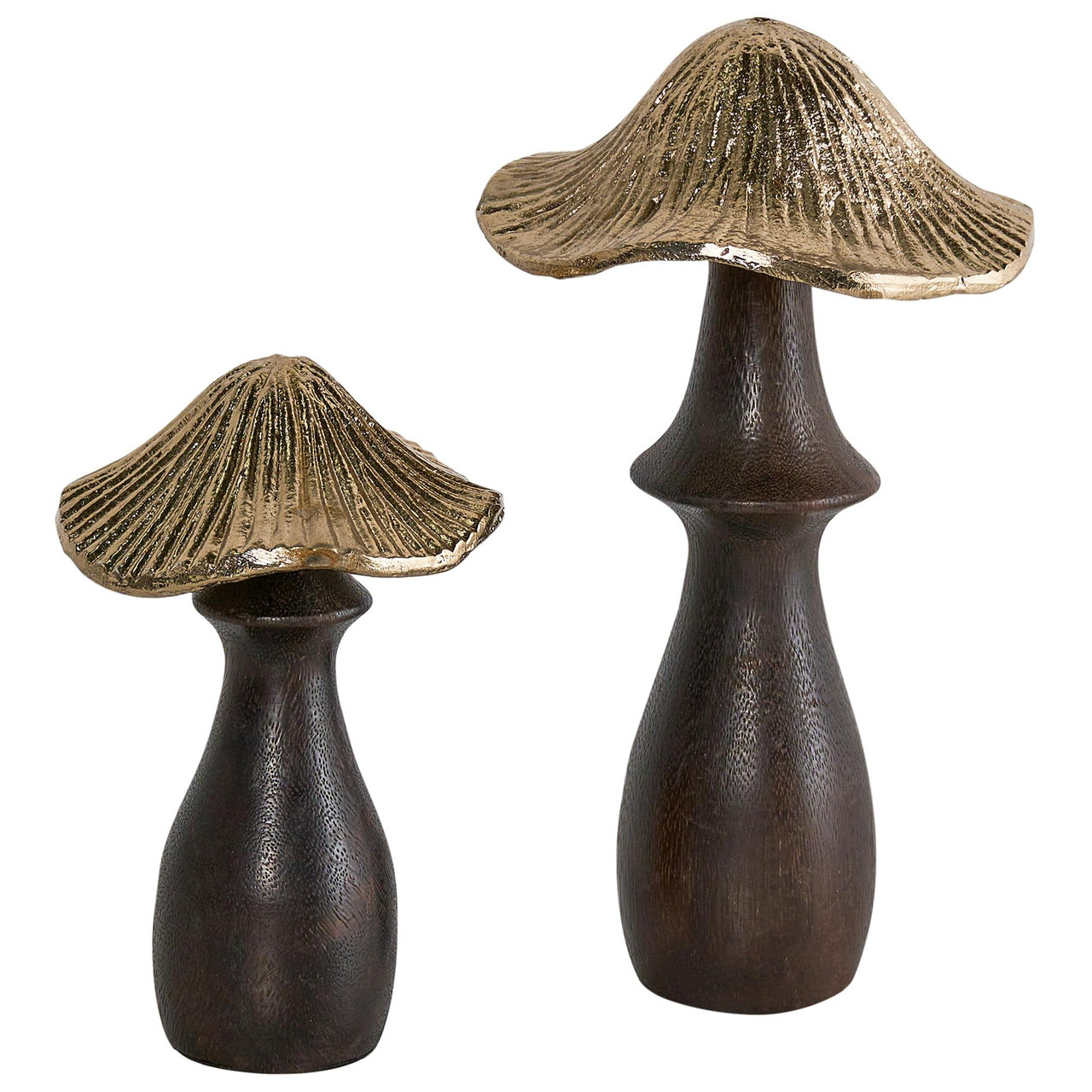 Conjunto de 2 figuras Cogumelo DUBLJANI Preto/Dourado
