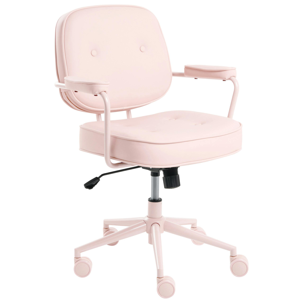 Cadeira home office BELIANI Paramus de Pele sintética Rosa 60x65x88