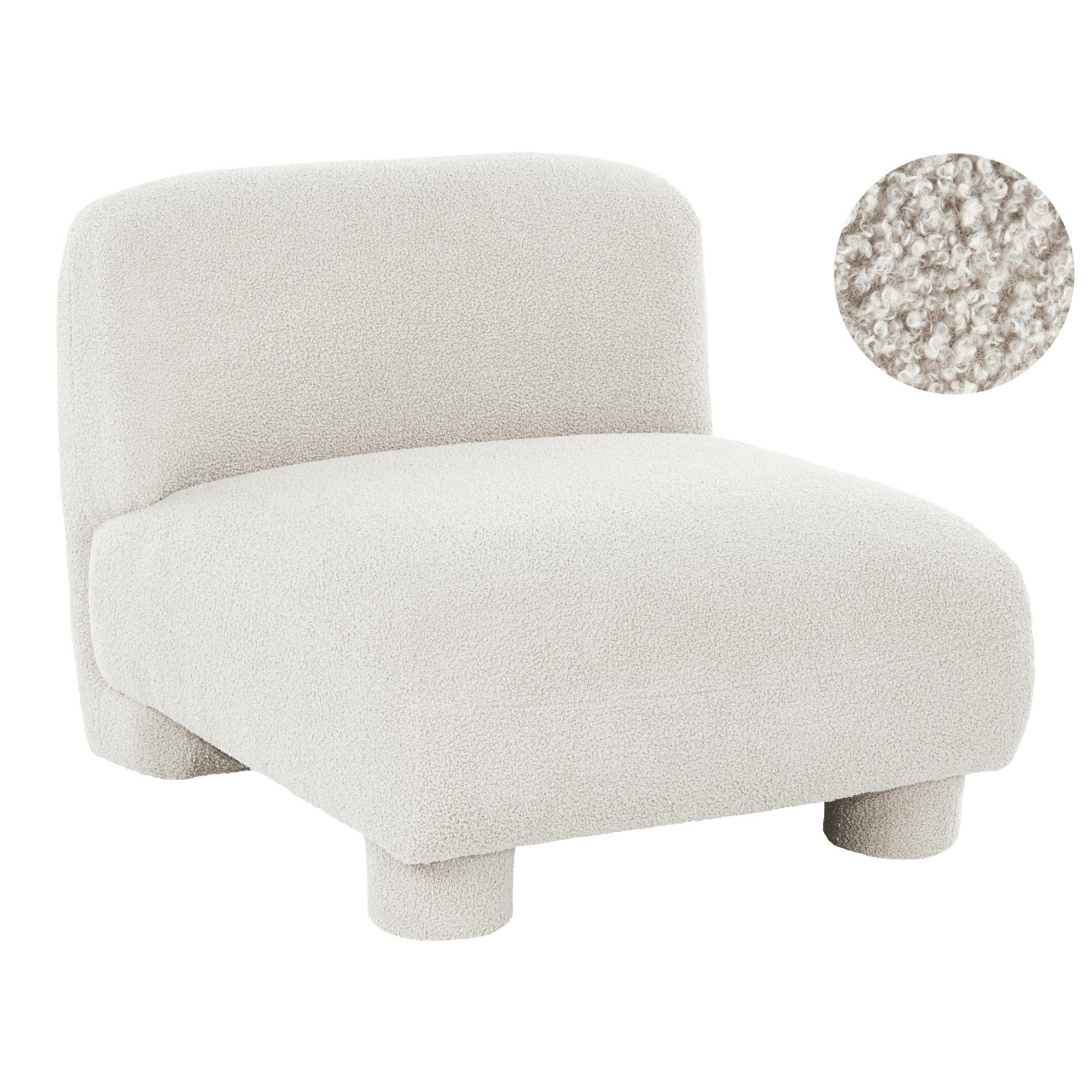 Módulo de cadeira BELIANI Mjalbi de Bouclé Branco 81x91x69