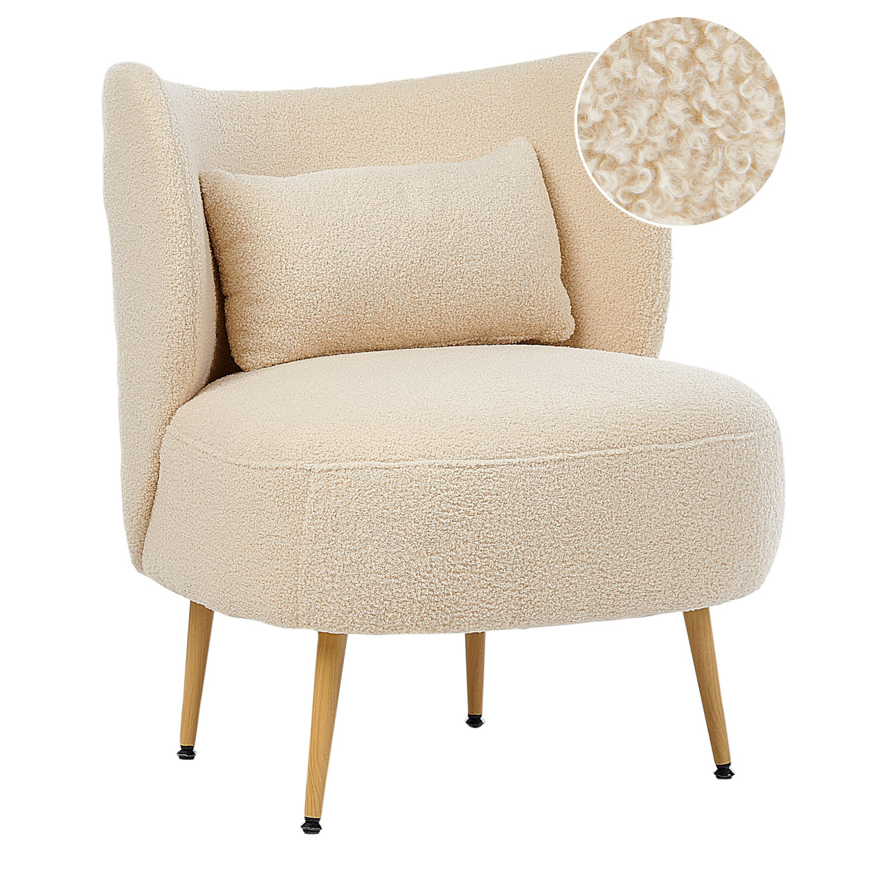 Poltrona Otsby II em bouclé creme