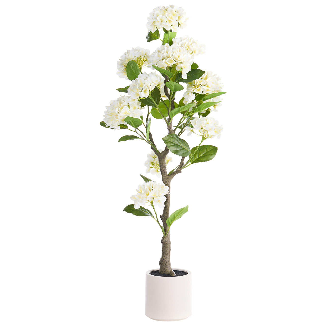 Planta artificial BELIANI Hortensium de Material sintético, Tecido Branco 70x70x120