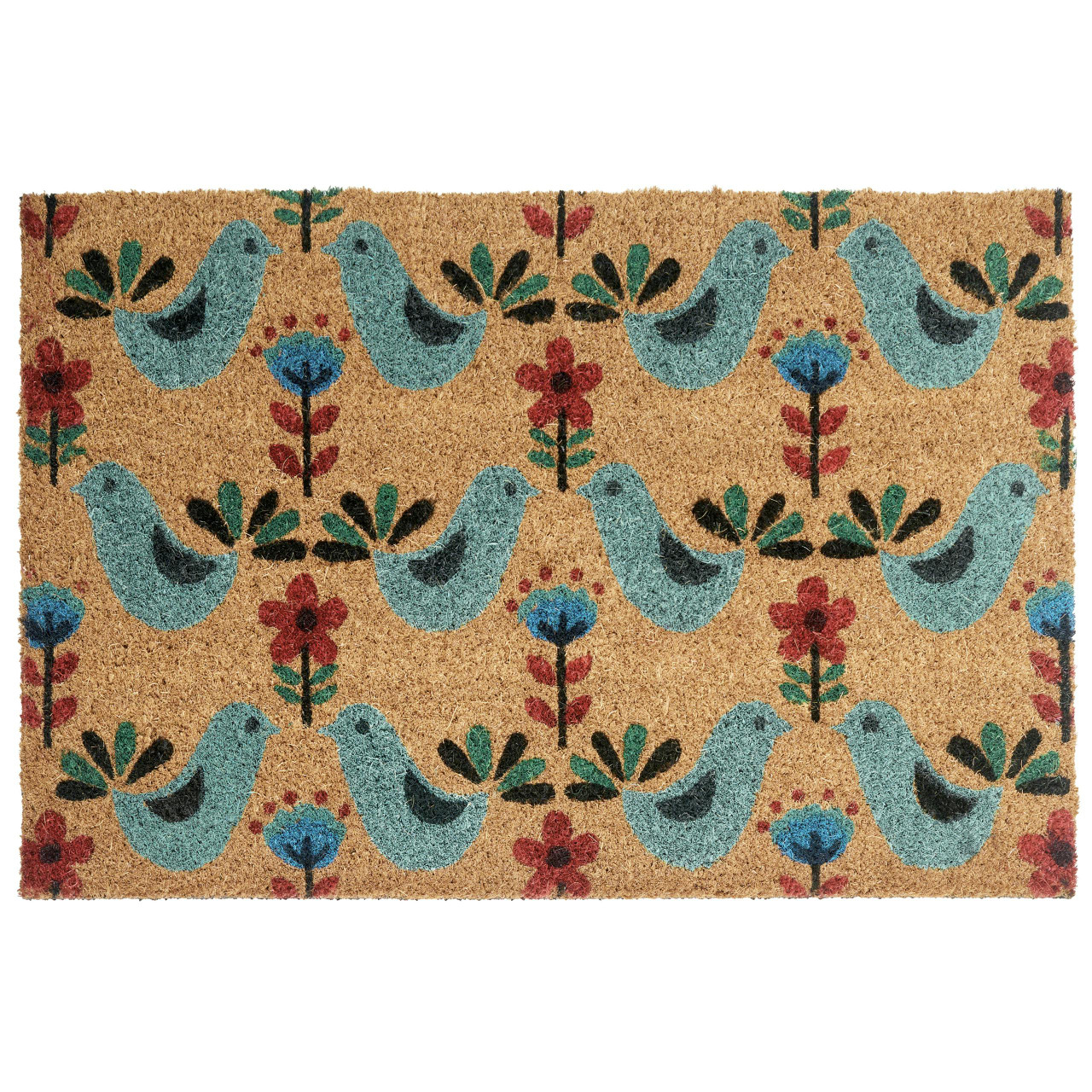Tapete de entrada TANANA Multicolor 40 x 60 cm Pássaro Fibra de coco