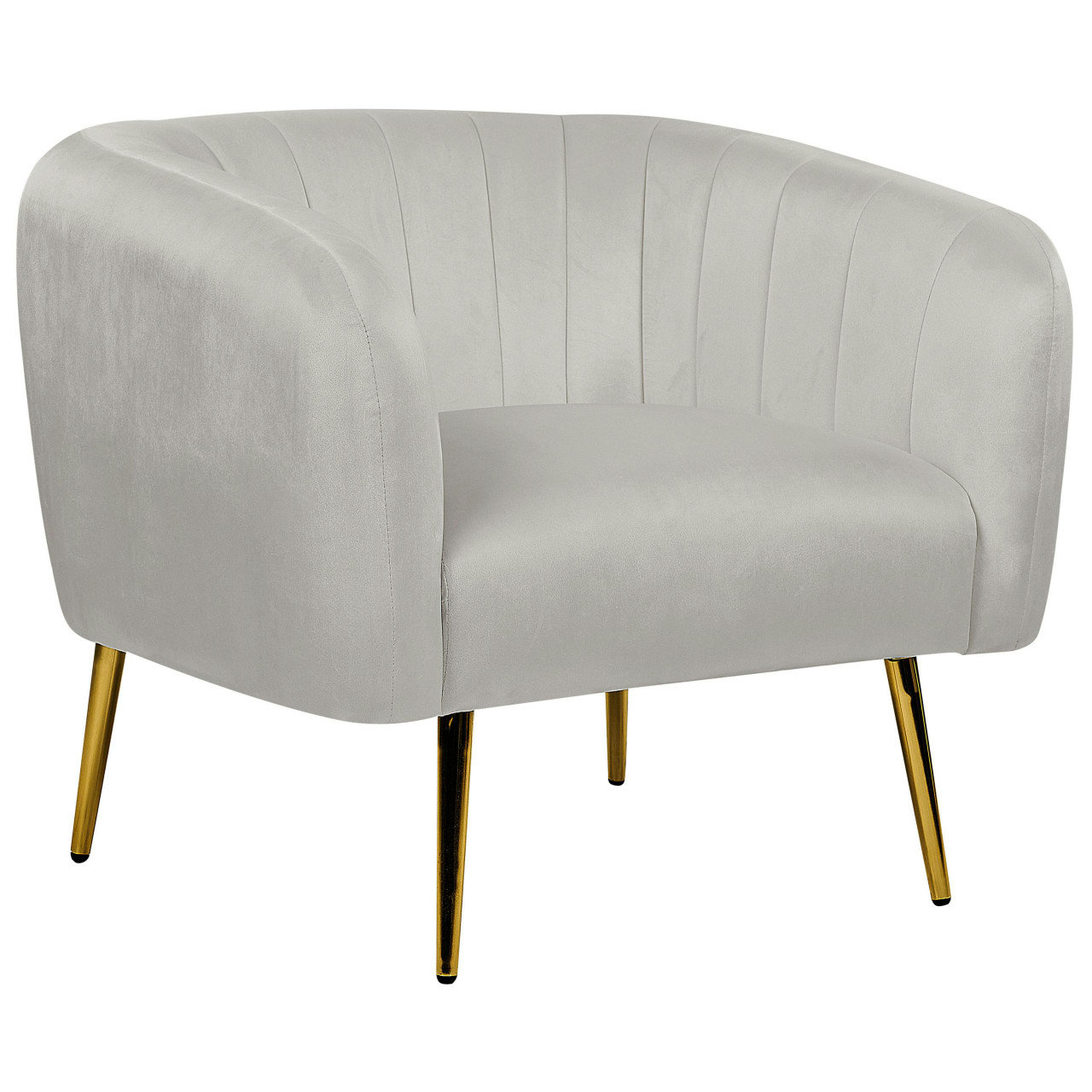 Poltrona Laconia veludo cinzento metal