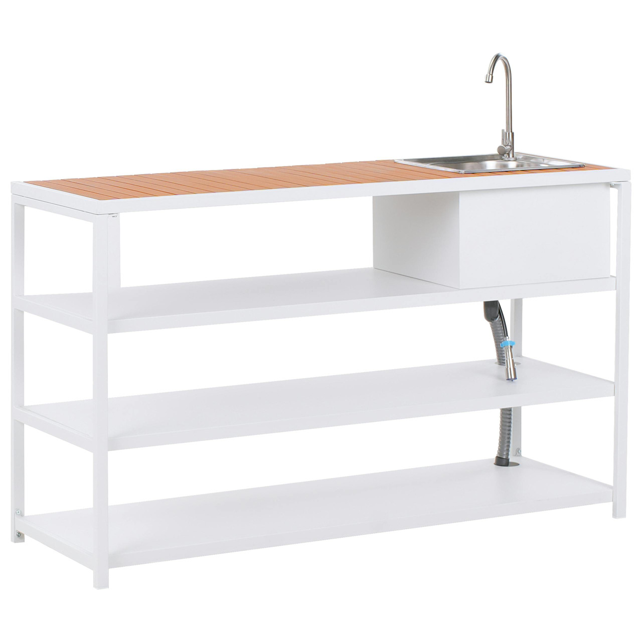 Isla de cocina de jardín Avetrana acero blanco