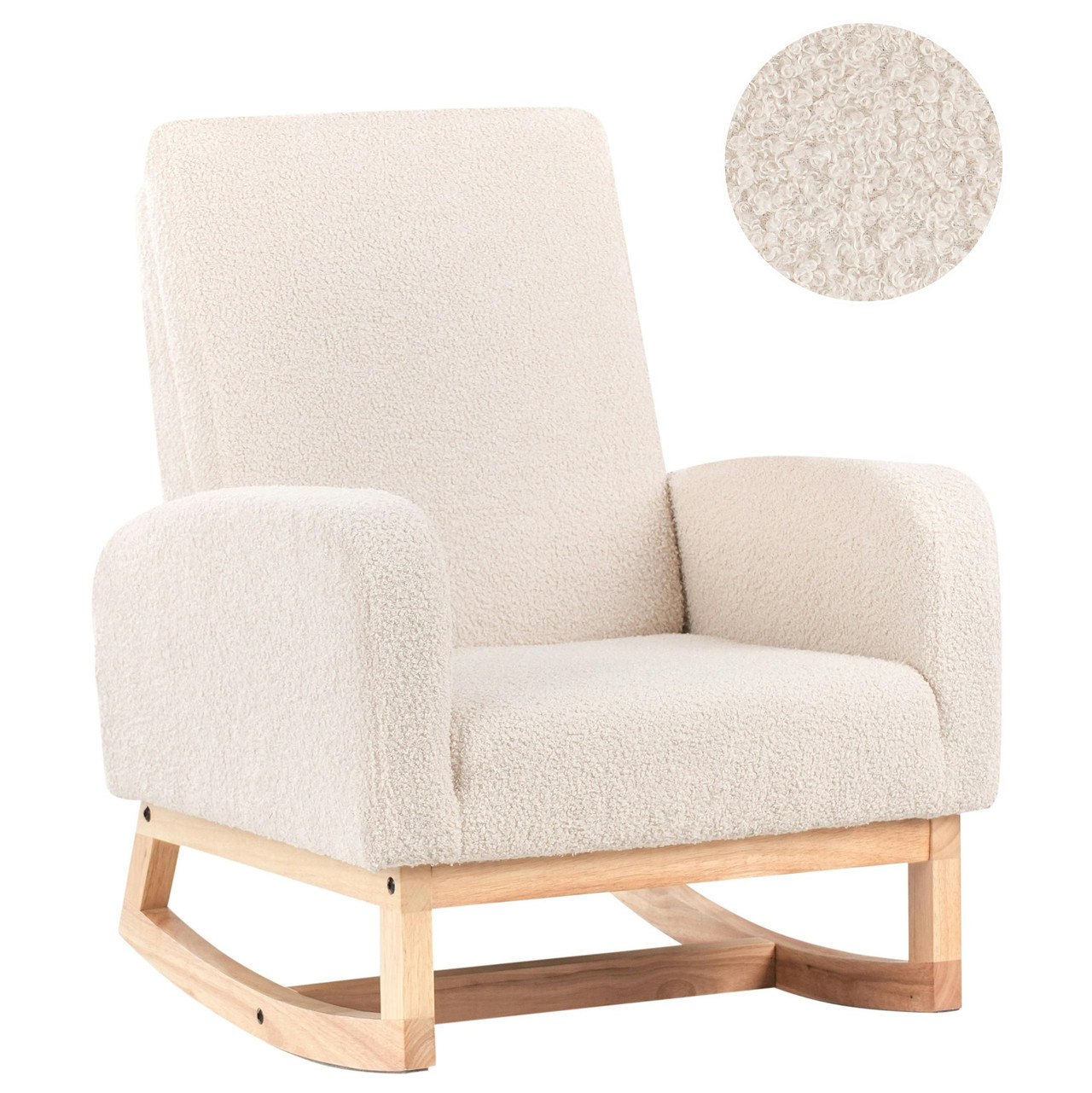 Cadeira de baloiço para crianças NORBY Bouclé Creme claro