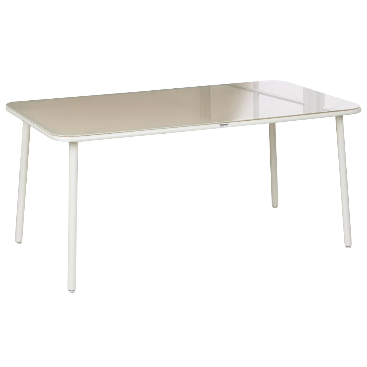 Mesa de refeição de jardim BELIANI Caravino de Aço Creme 90x160x74