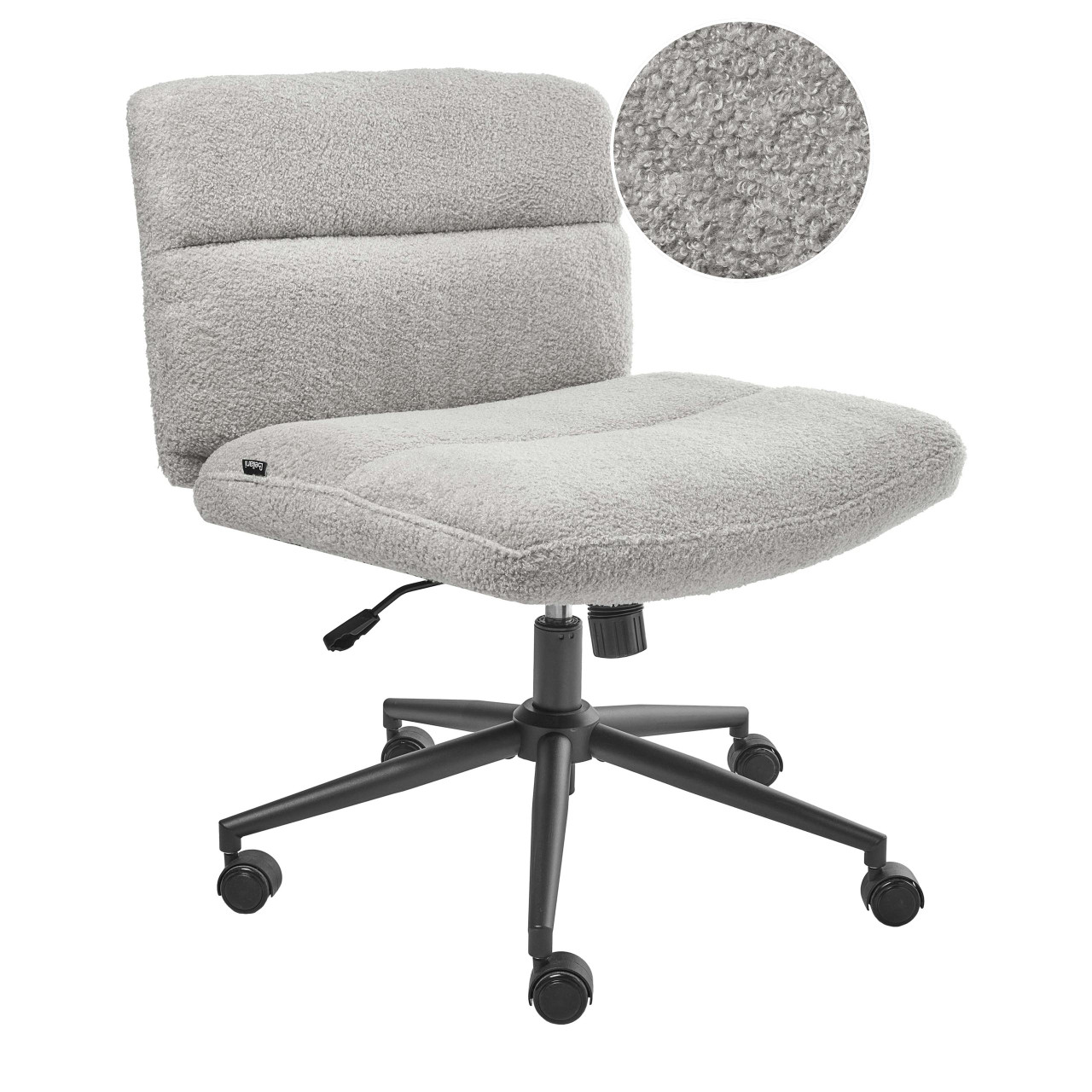 Cadeira home office CATLIN Bouclé Cinzento claro