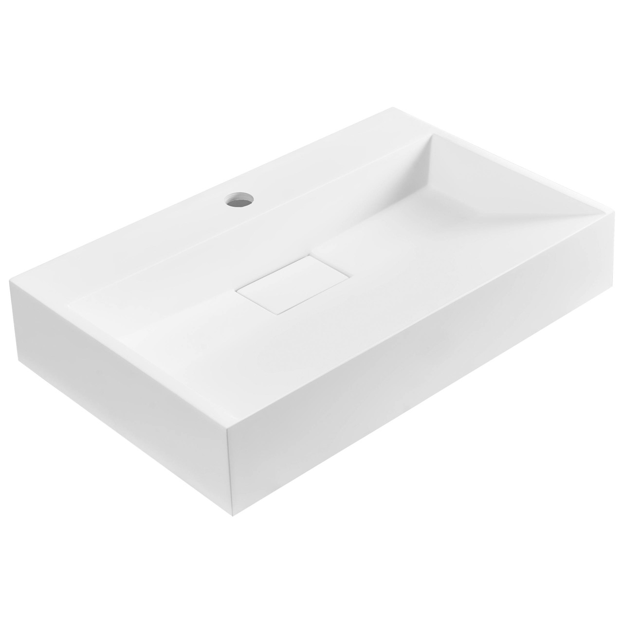 Lavatório suspenso QUENKO 60 x 38 cm Composto mineral Branco