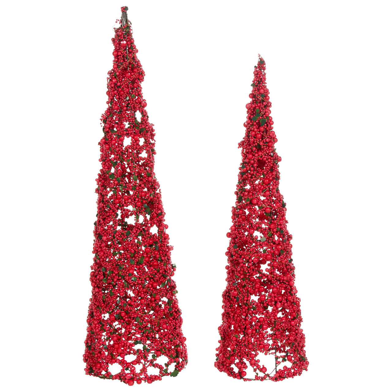 Conjunto de 2 figuras ROSAN Árvore de Natal 52/60 cm Vermelho