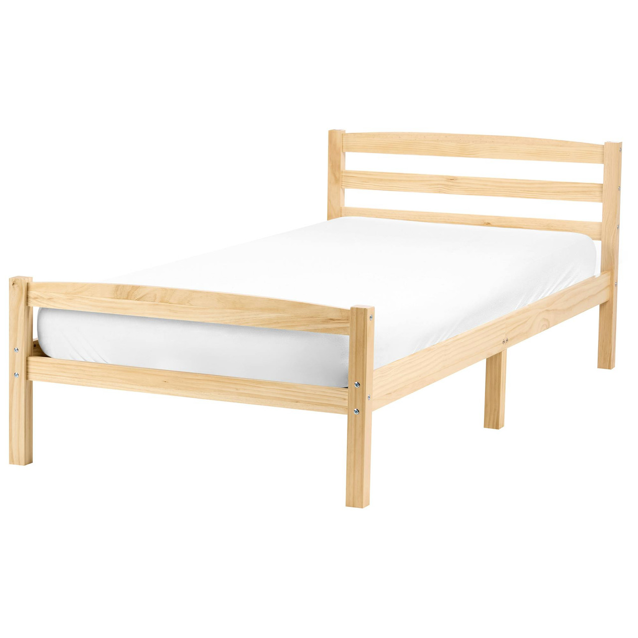 Cama infantil escandinava em pinho BELIANI Echallon de Madeira de pinho Castanho 90x200