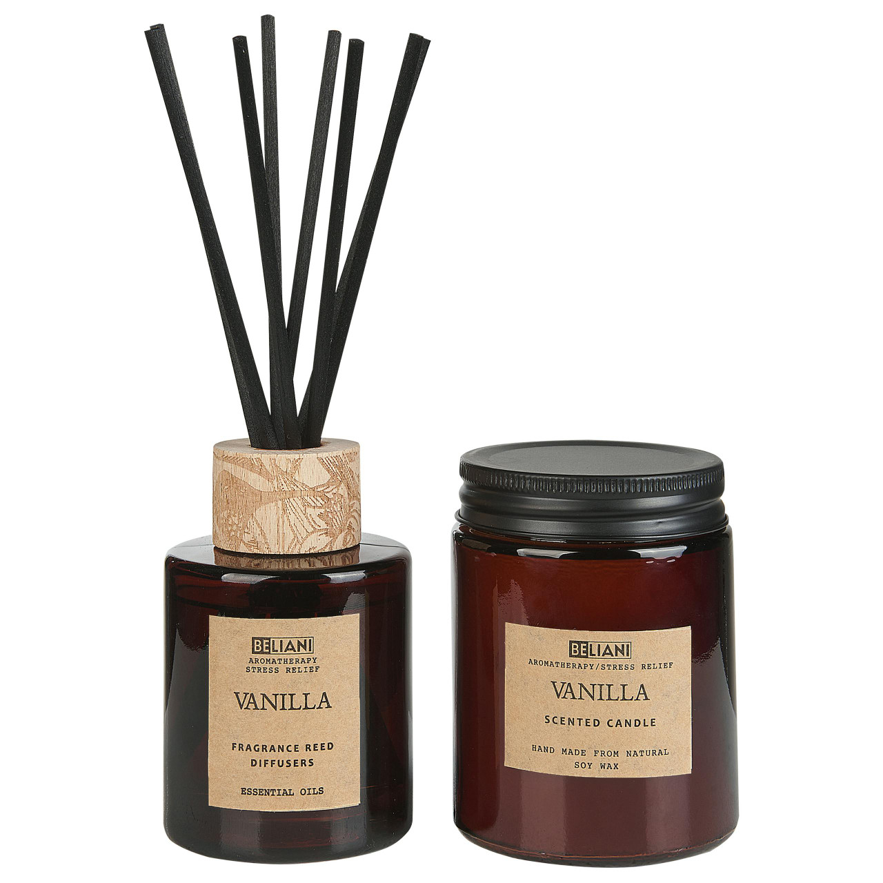 Vela perfumada e difusor Dark Elegance em cera de soja e vidro