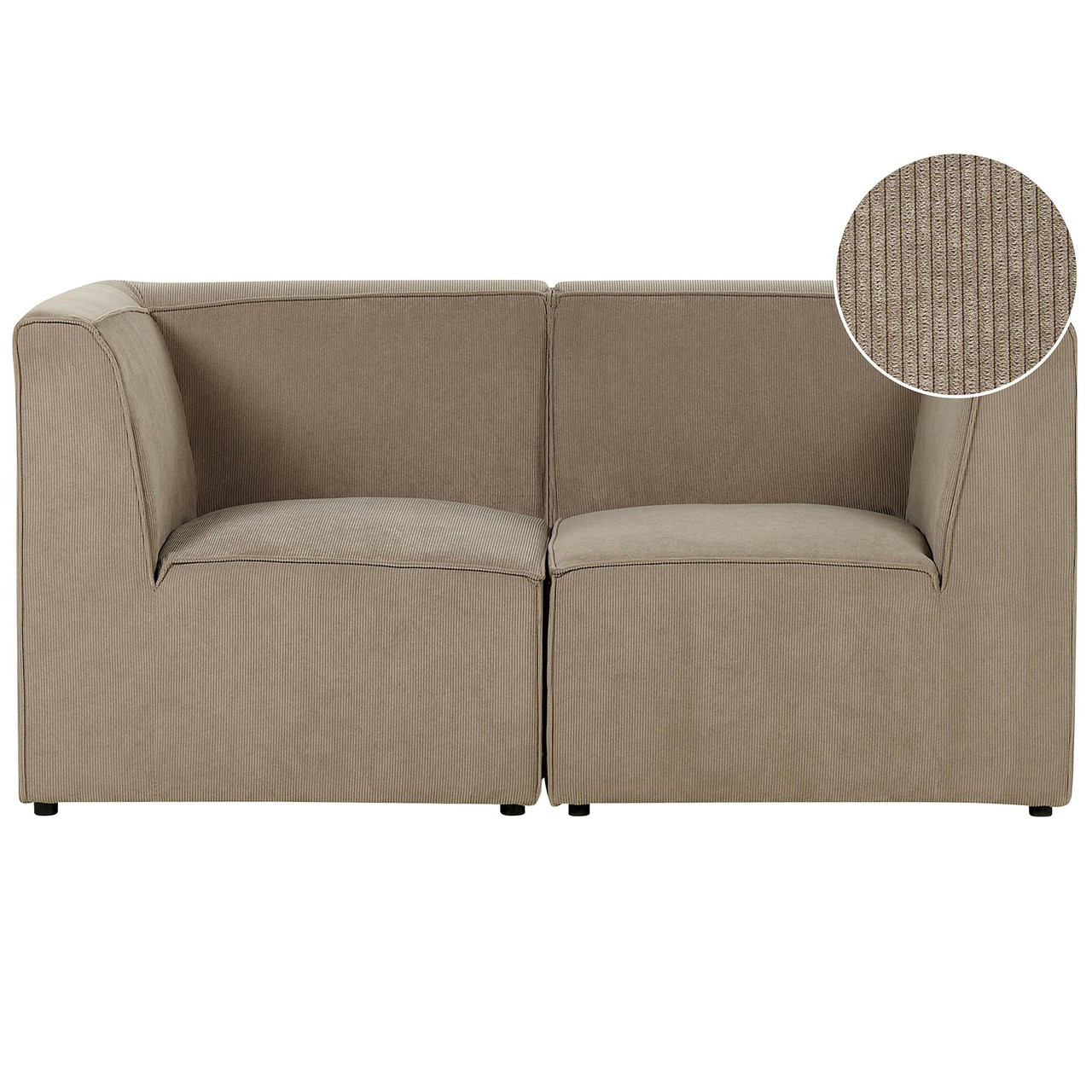 Sofá modular 2 lugares Lemvig em bombazine creme