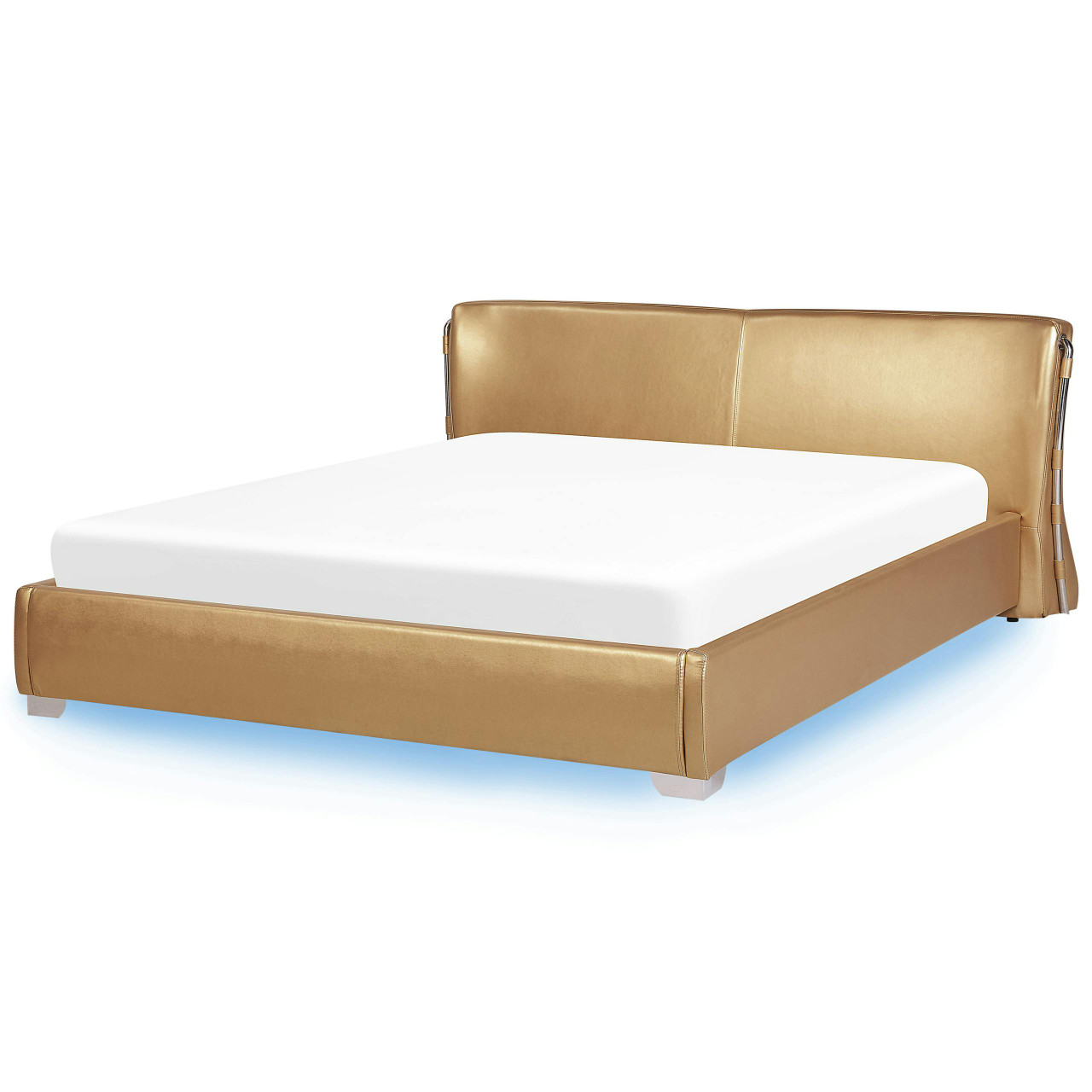 Cama dupla com LED modelo Paris em pele genuína