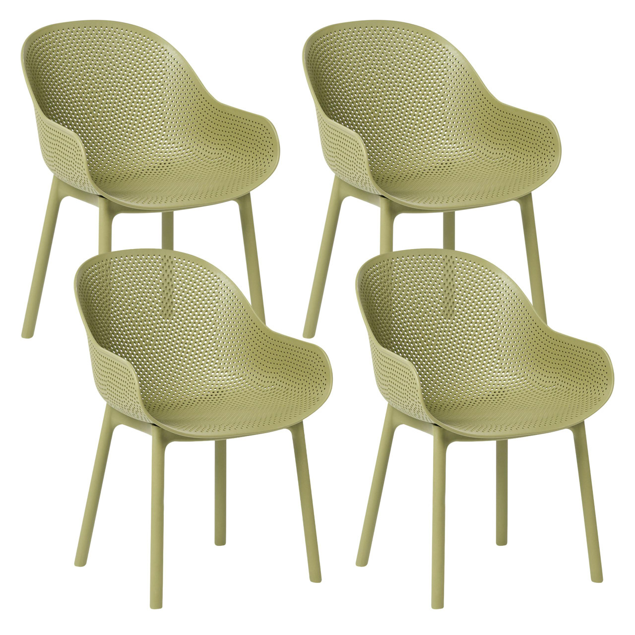 Conjunto de 4 cadeiras de jardim TIGGIANO Verde-oliva