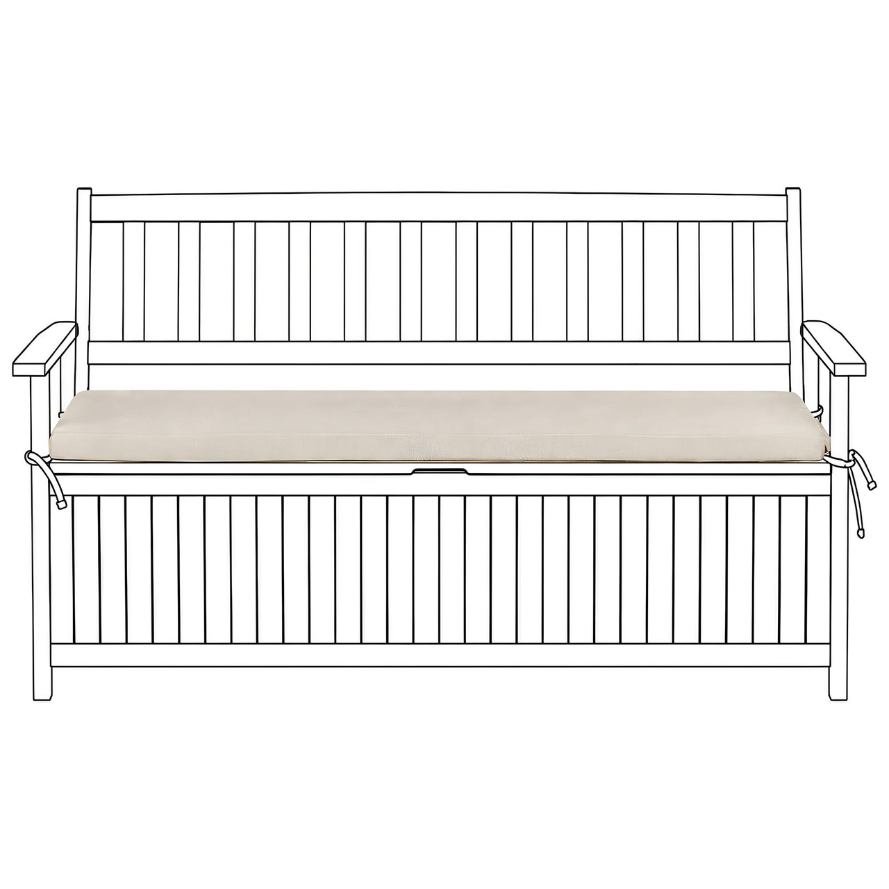 Almofada para banco de assento SOVANA 148 x 45 cm Creme