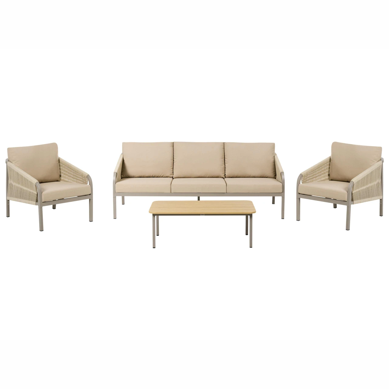 Conjunto de jardim com mesa 5 lugares MURATO Metal Creme