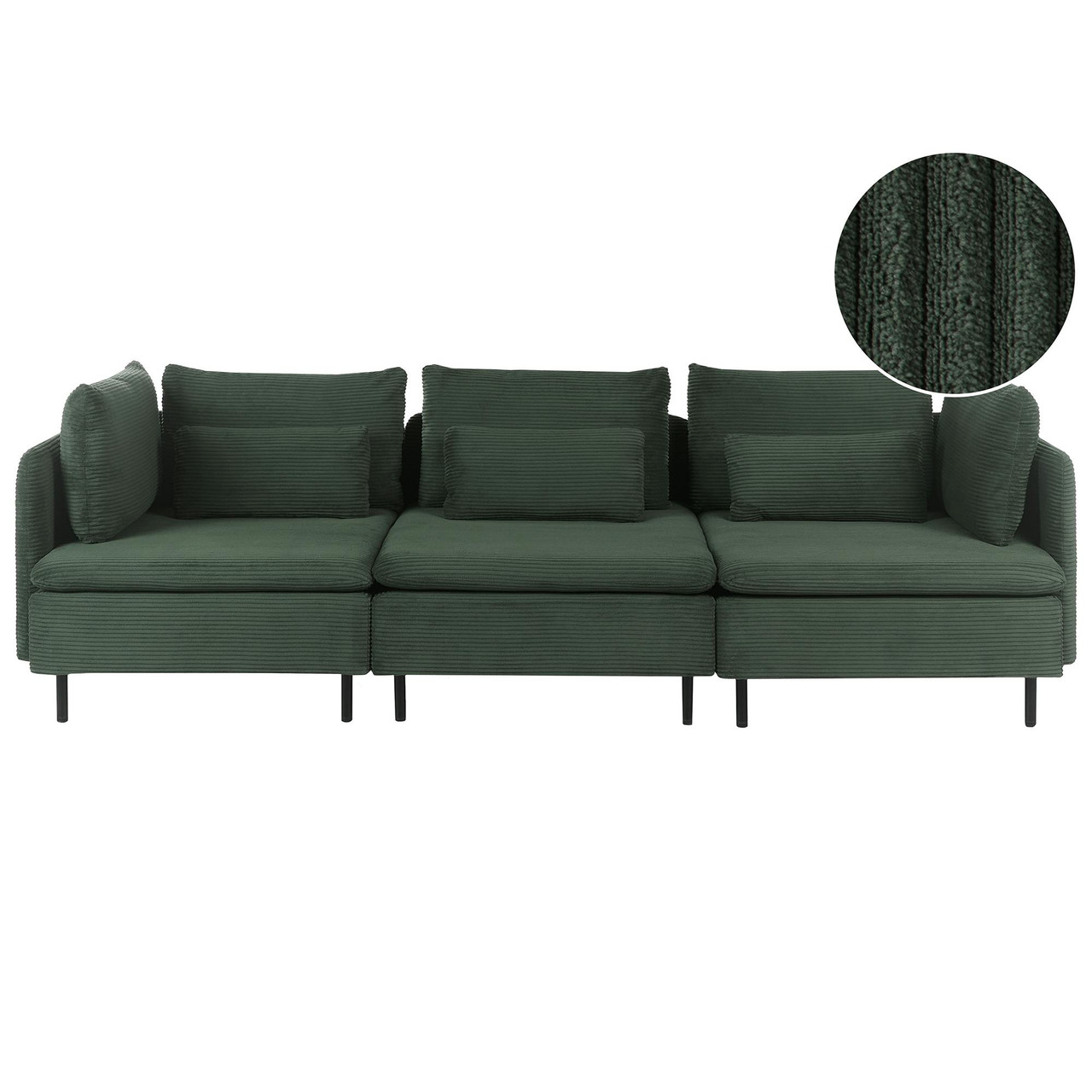 Sofá modular EGERIS em bombazine verde escuro