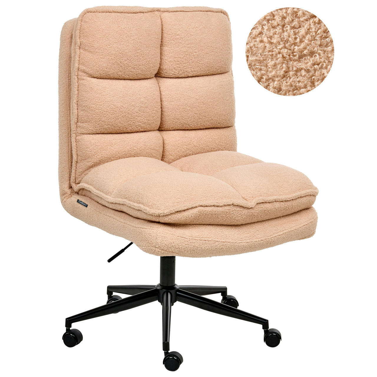 Cadeira de escritório Addison em bouclé rosa