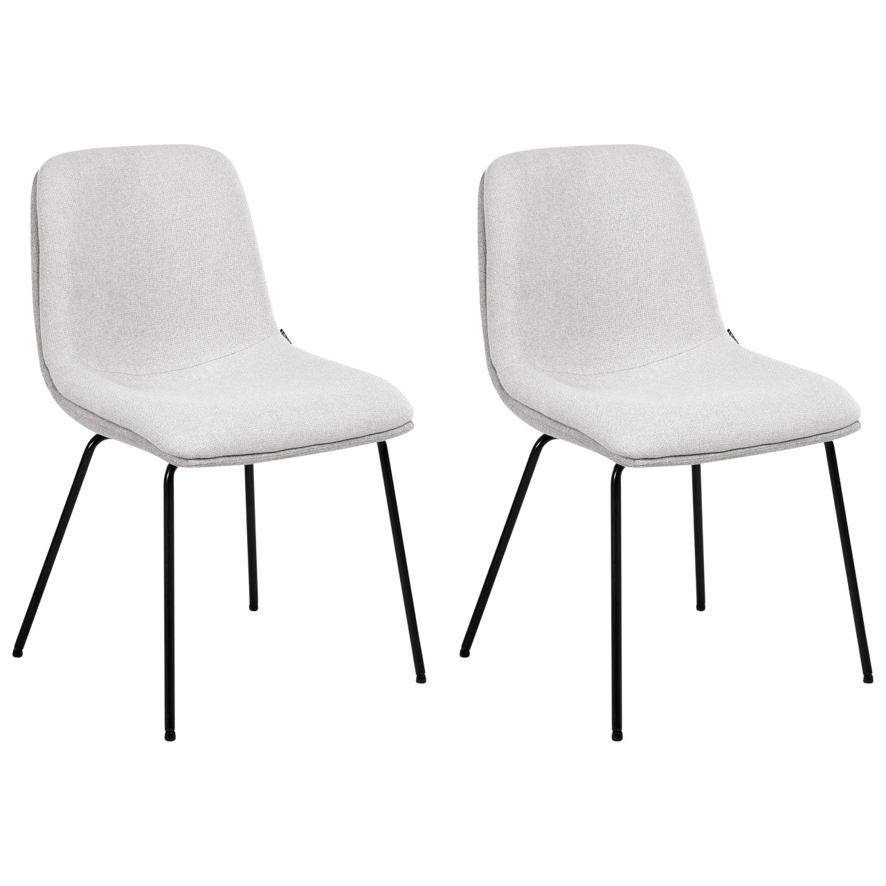 Silla de comedor Lorida de tecido cinzento sem braços conjunto 2