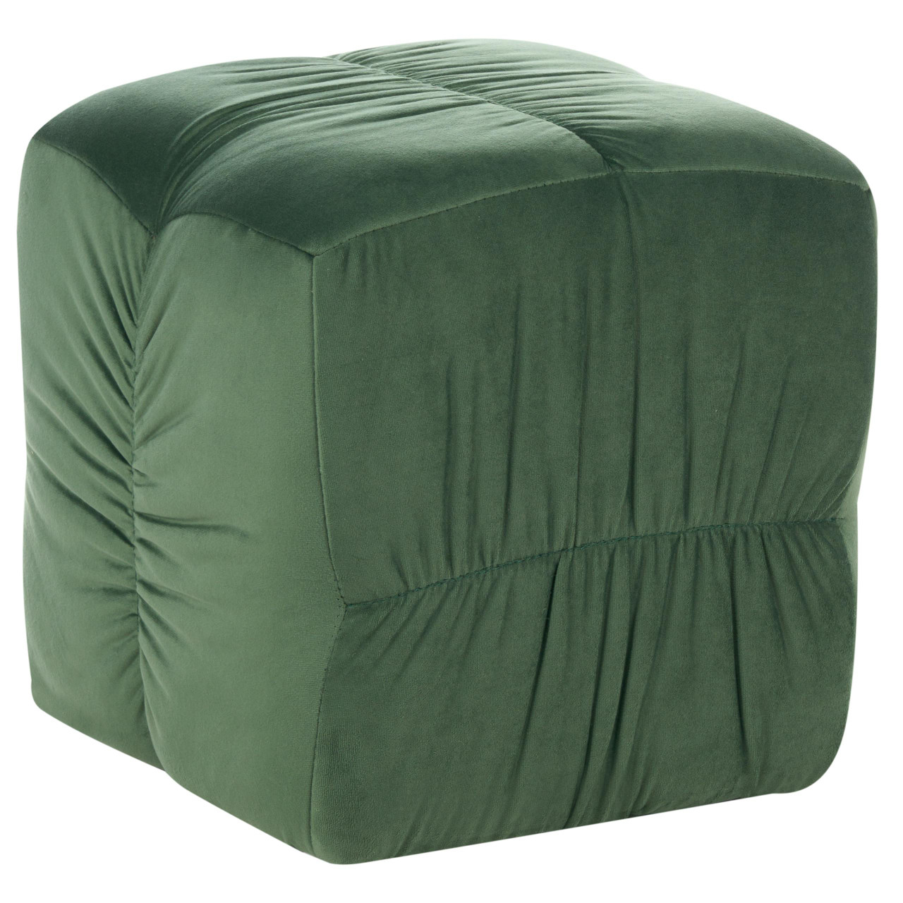 Pufe BELIANI Turley de Veludo Verde 57x57x38