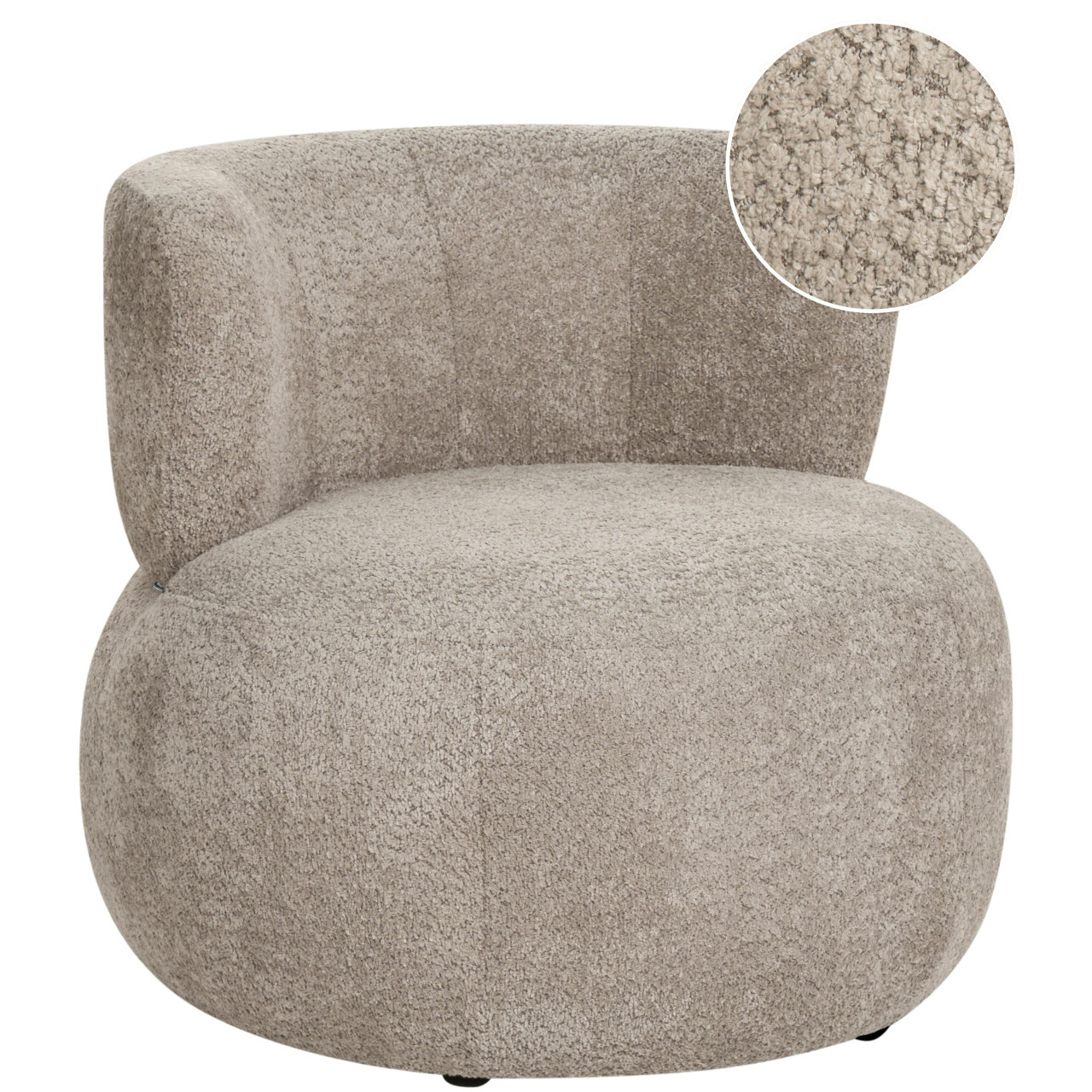 Poltrona BELIANI Volda de Chenille Creme 78x80x74