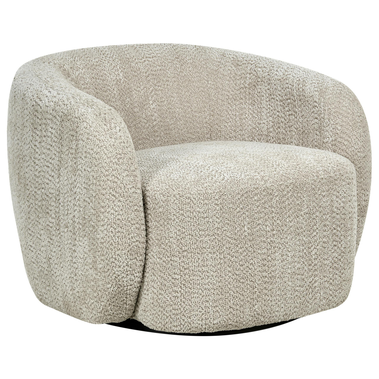 Sillón giratorio Tore em tecido bege