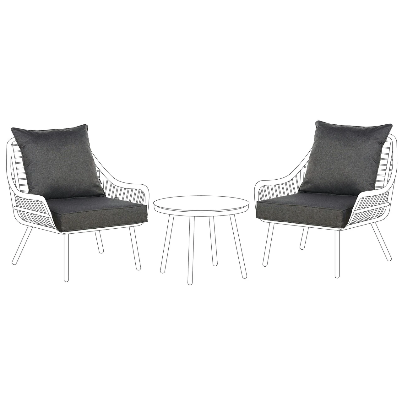 Conjunto de capas para almofadas BELIANI Laureto de Tecido Cinzento 57x57x12