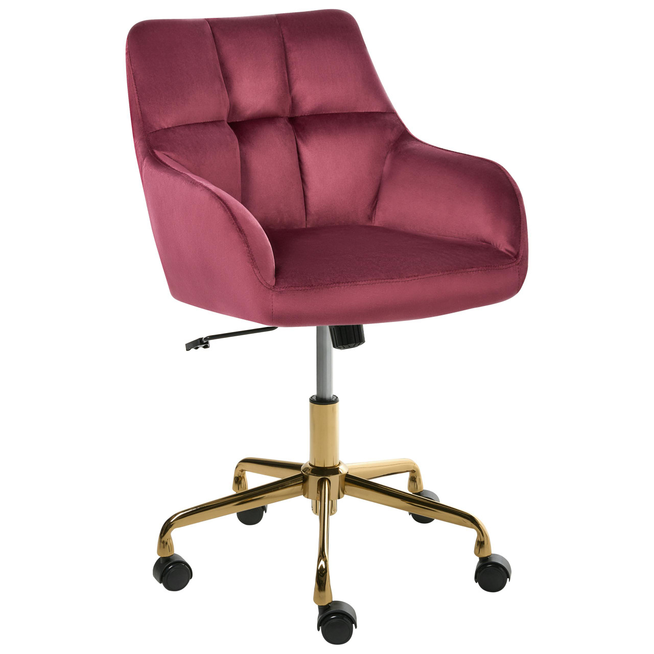 Cadeira home office BELIANI Palmdale de Veludo Vermelho 58x61x95