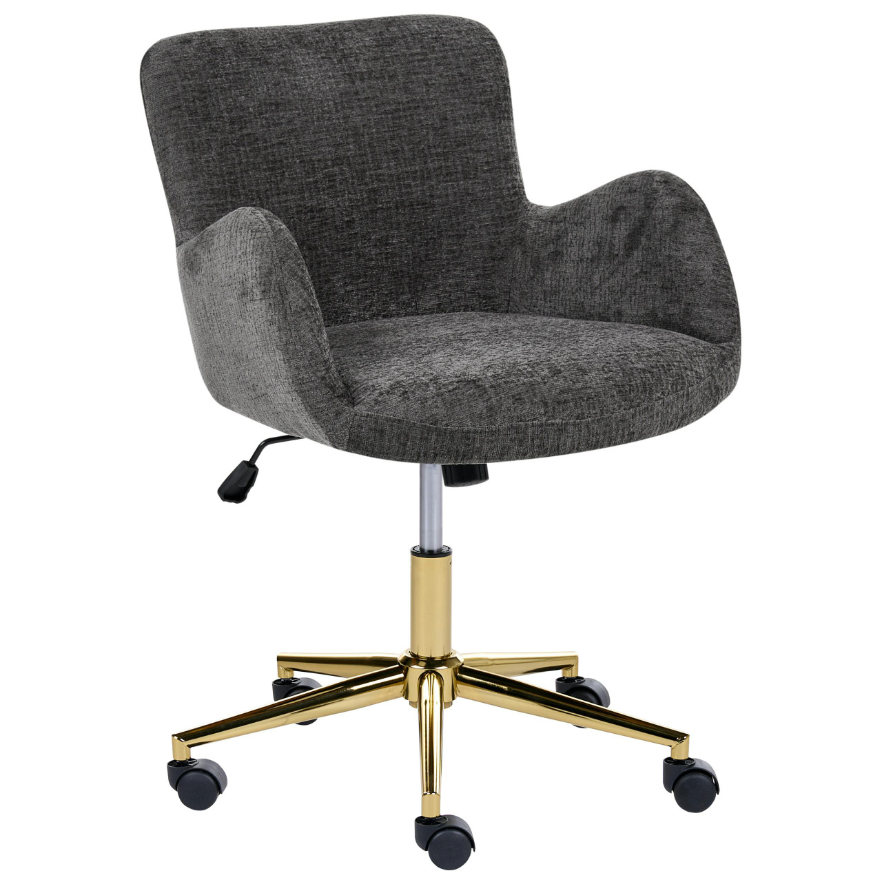 Cadeira home office BELIANI Misorela de Chenille Cinzento 60x60x90