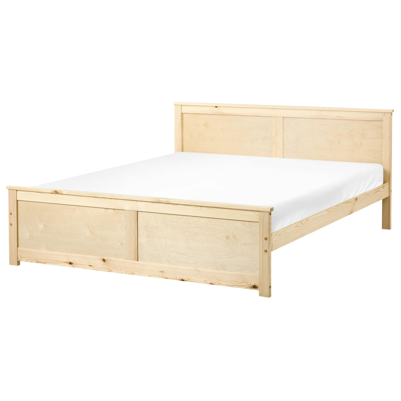 Cama de casal BELIANI Dauphin de Madeira de pinho Castanho 160x200