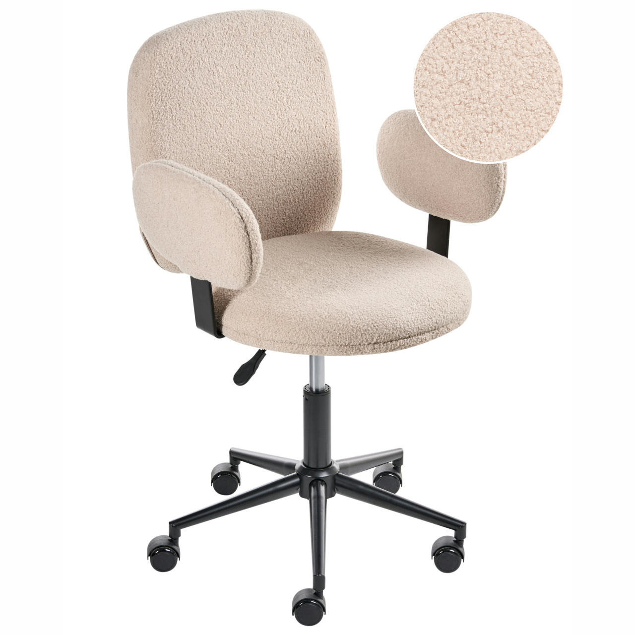 Cadeira home office MORAGA Bouclé Creme