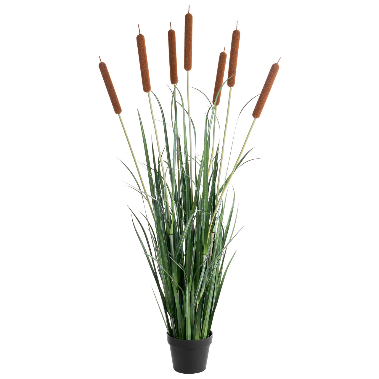 Planta artificial BELIANI Bulrush de Material sintético, PVC Verde 30x30x135