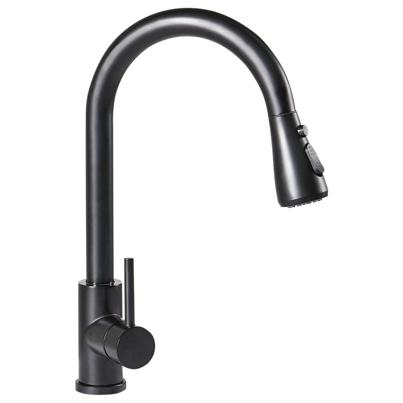 Torneira de cozinha extraível PAIMUN preto mate aço inoxidável