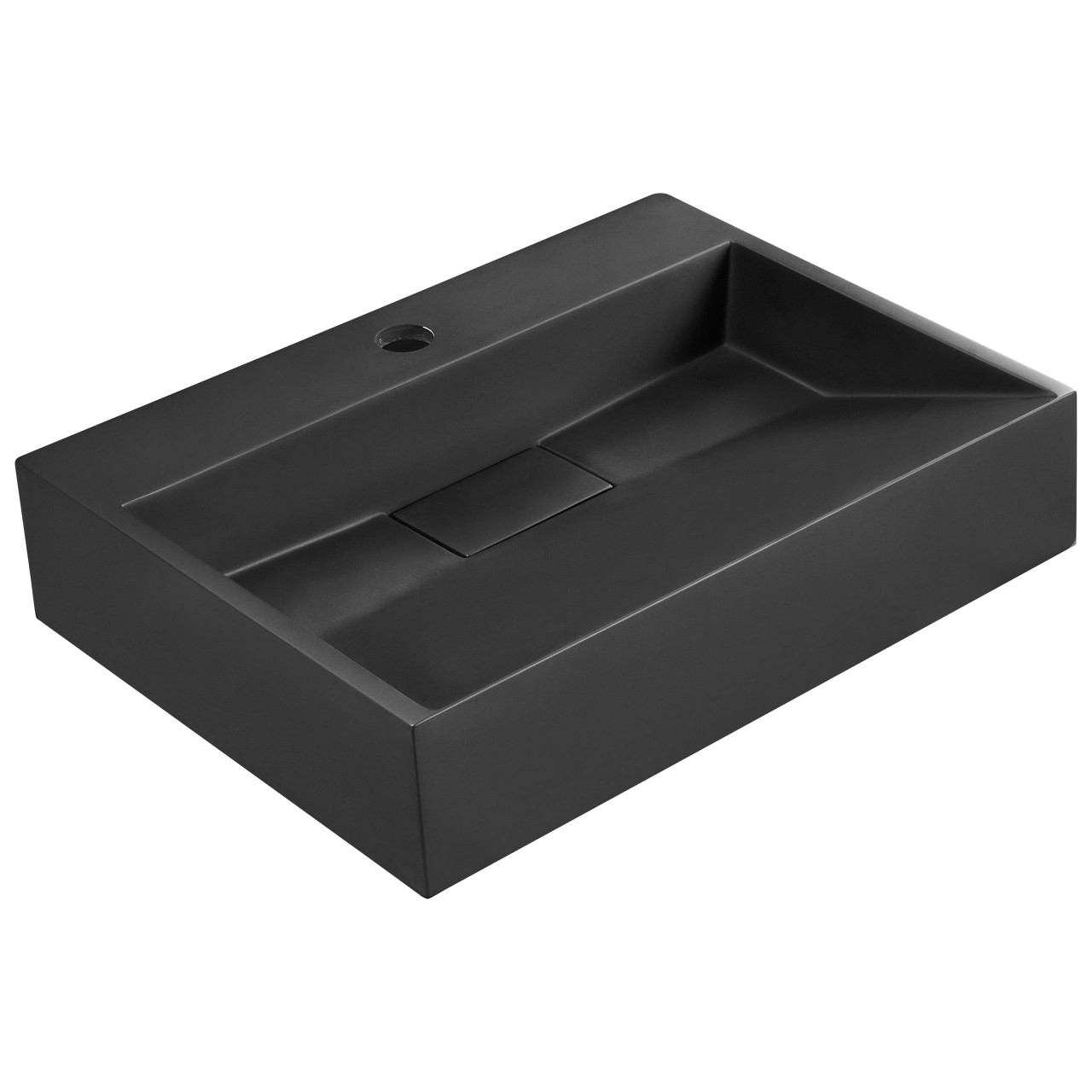 Lavatório suspenso QUENKO 50 x 38 cm Composto mineral Preto