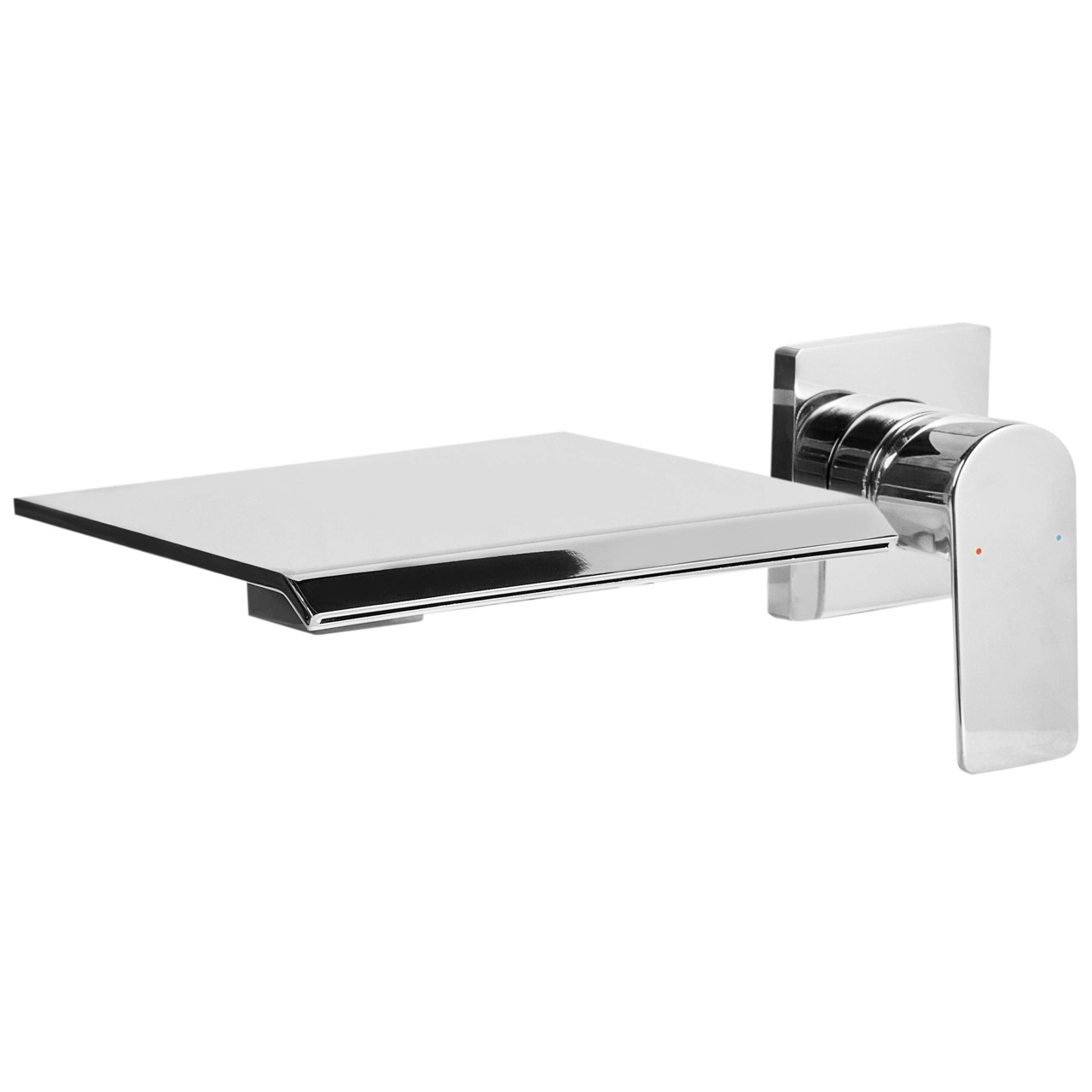 Grifo empotrado monomando para lavabo estilo cascada latão plateado