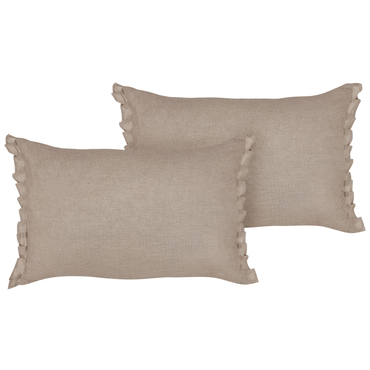 Almofadas decorativas Sassafras em linho castanho conjunto 2