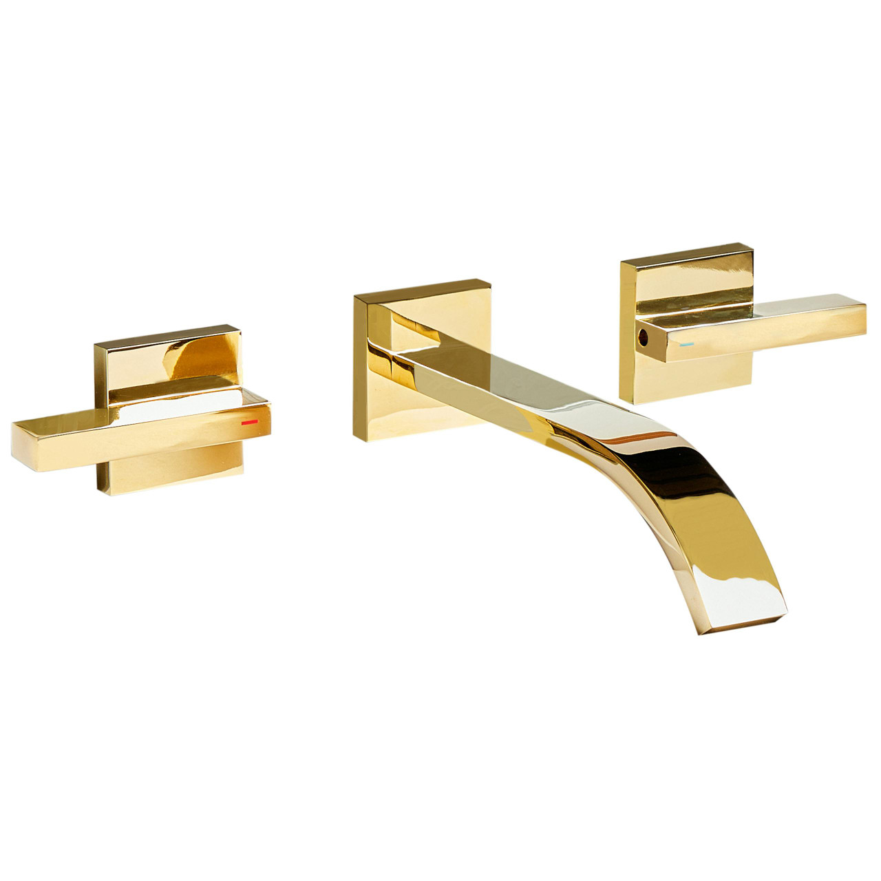 Grifo mezclador empotrado de lavabo Berraco latón dorado 30x20x9