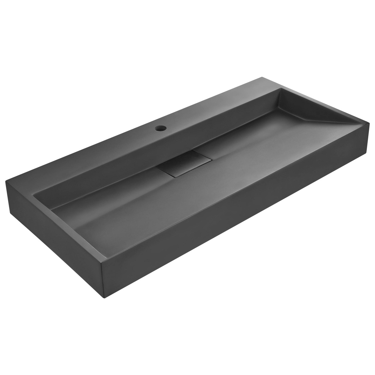 Lavatório BELIANI Quenko de Composto mineral Preto 100x46x12