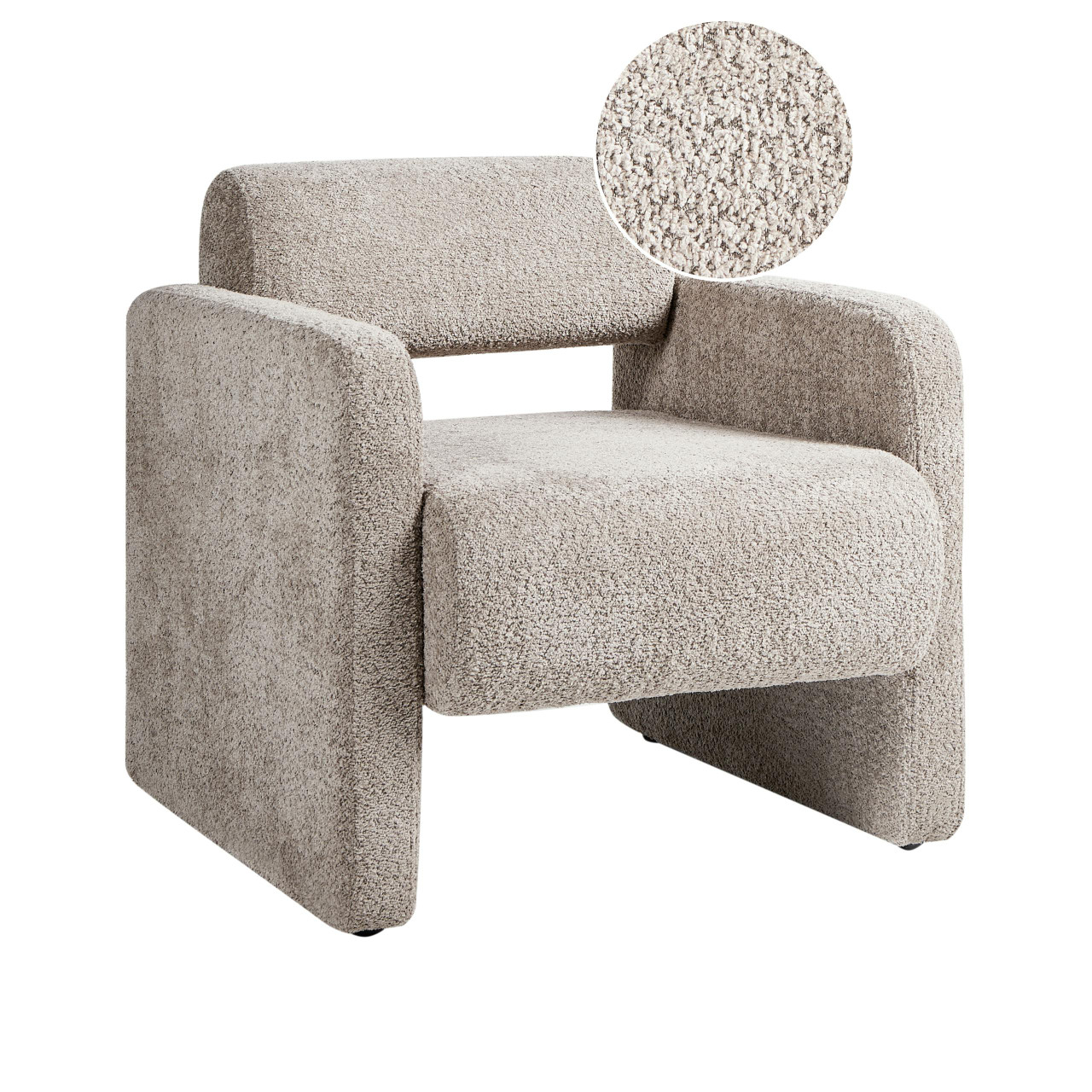 Poltrona Hallsberg em bouclé creme