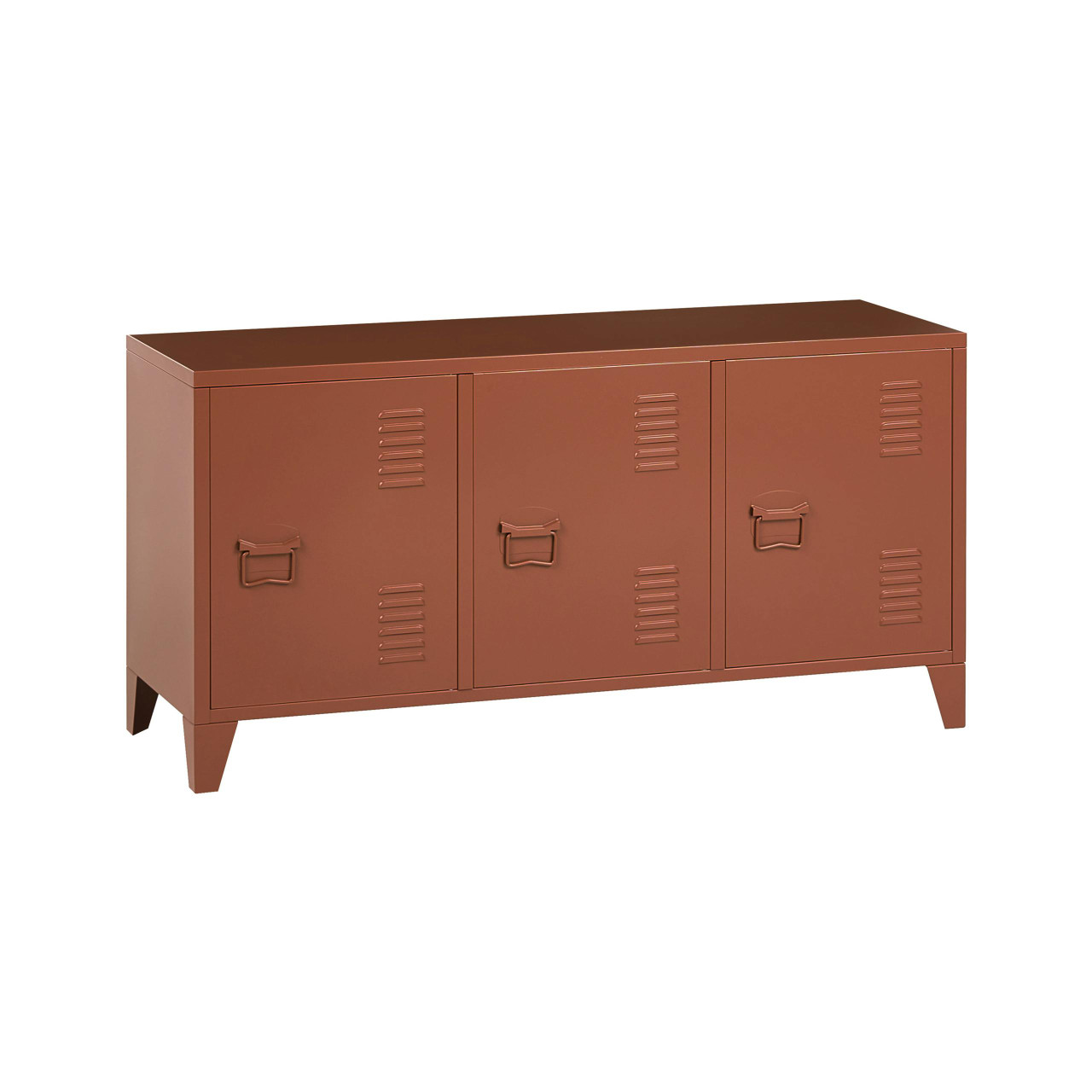 Aparador com design industrial BELIANI Cardiff de Aço Castanho 120x40x60