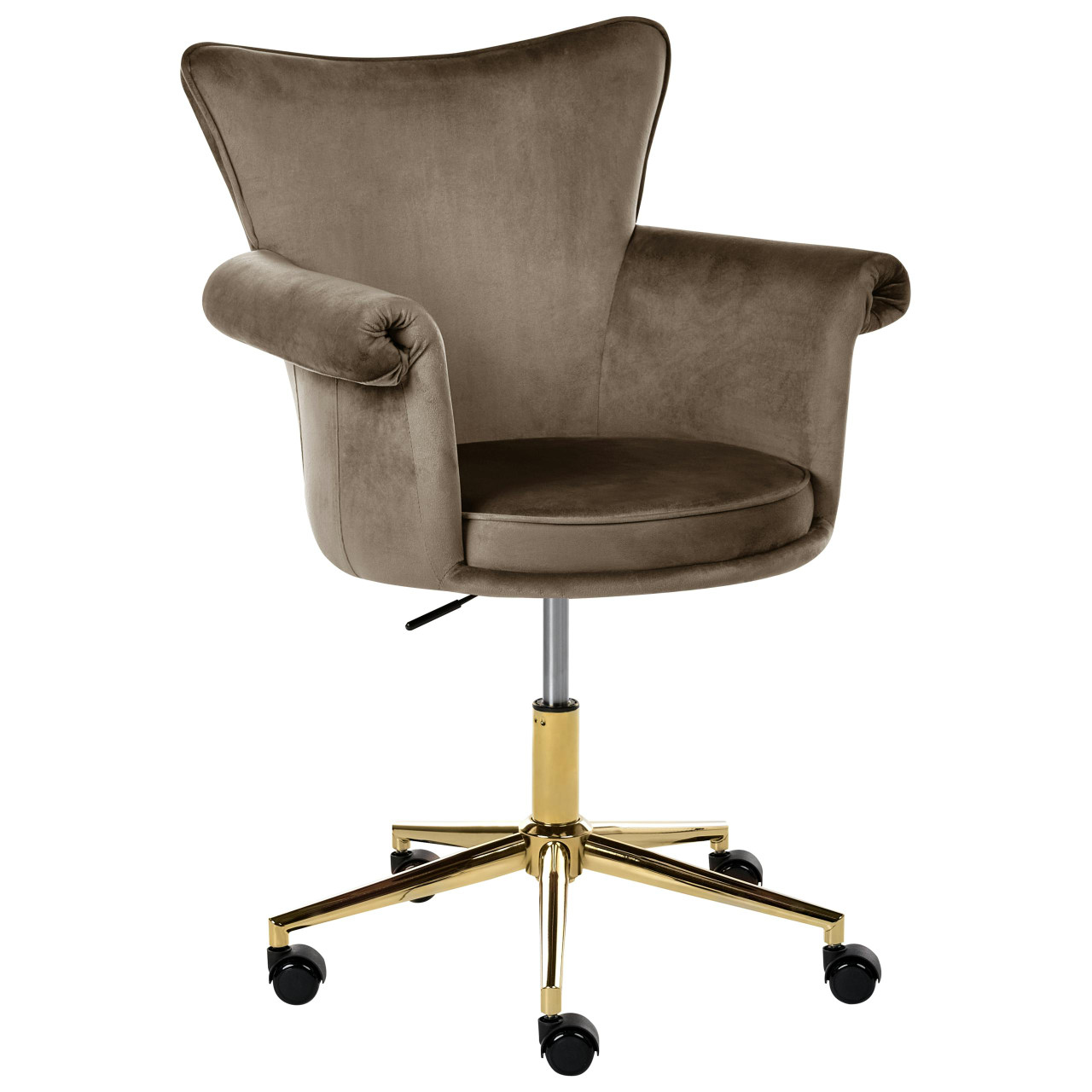 Cadeira home office BELIANI Velencia de Veludo Castanho 64x60x95