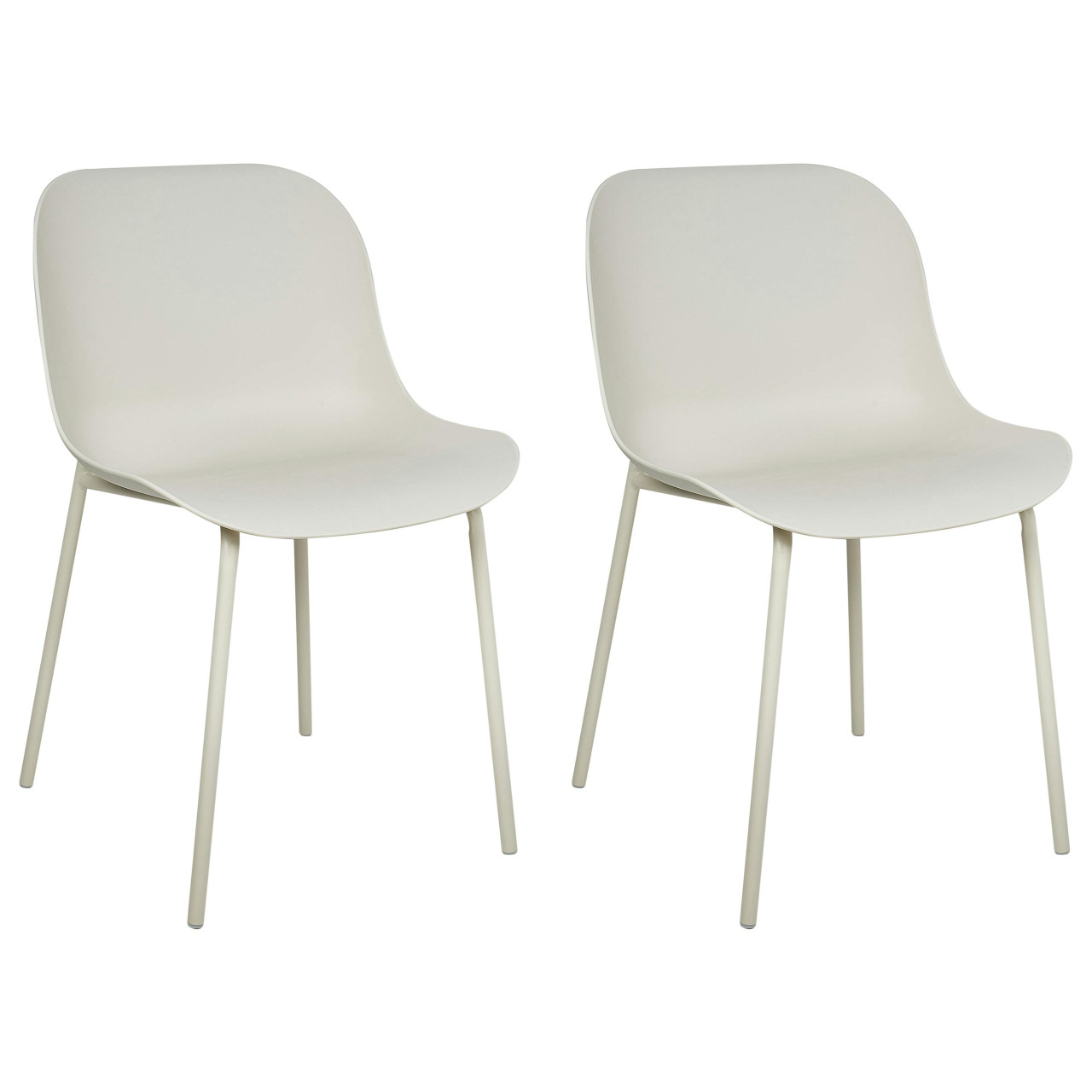 Cadeira de jantar Beloit em polipropileno creme - conjunto de 2