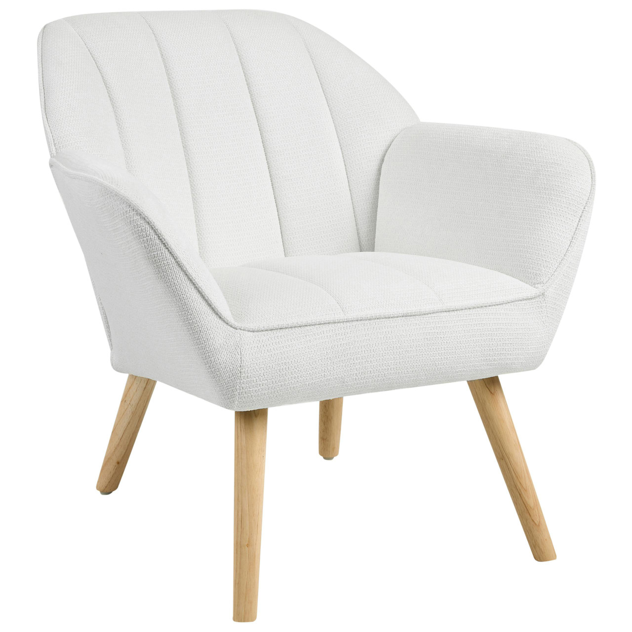 Poltrona BELIANI Torud de Tecido Branco 79x58x76