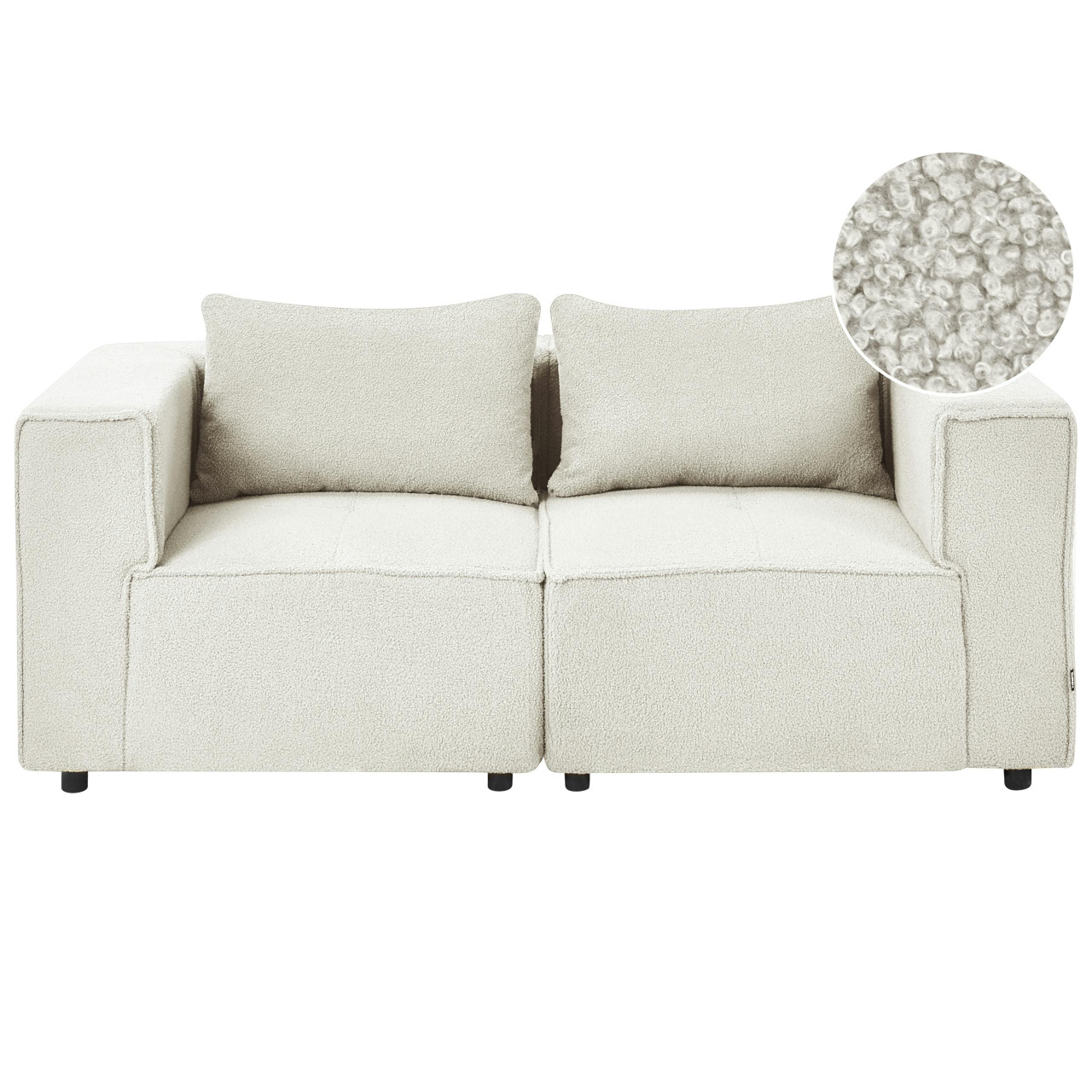 Sofá modular com 2 peças BELIANI Axebo de Bouclé Branco 188x94x93