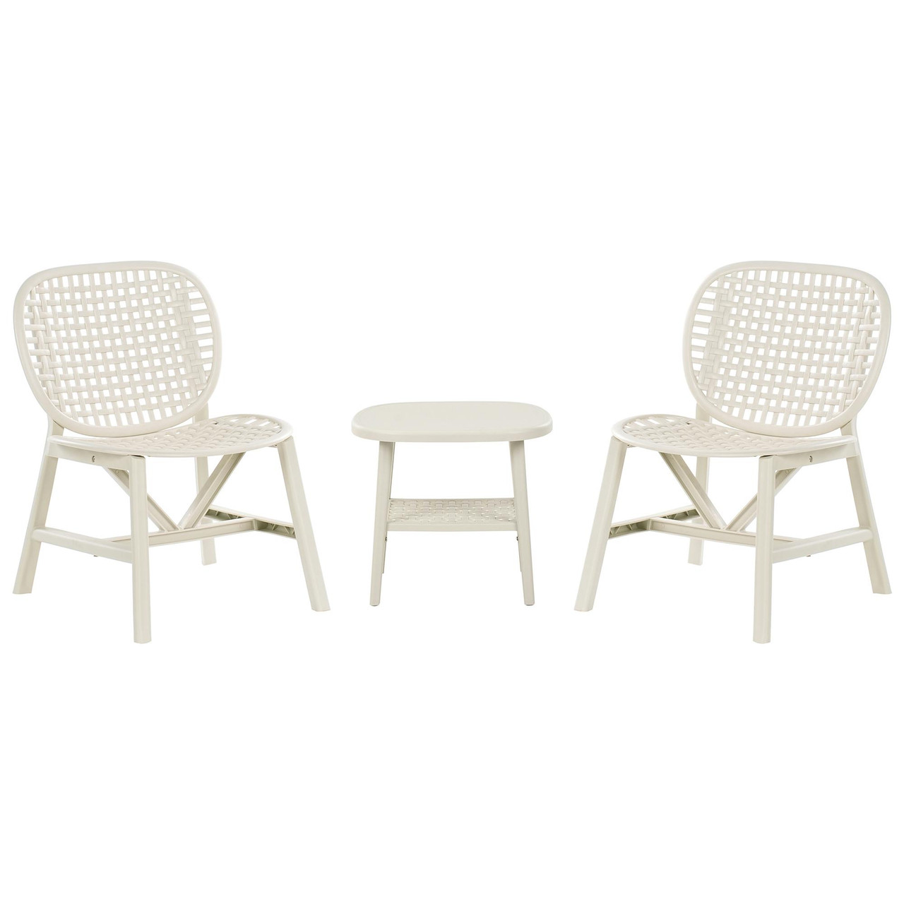 Conjunto de balcão Sicelle em polipropileno branco creme