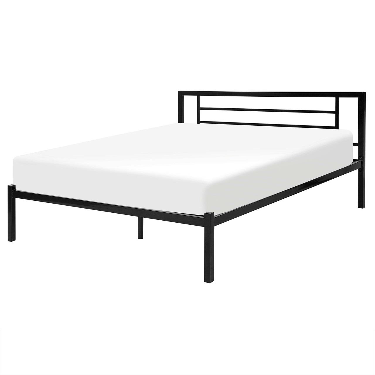 Cama de casal Cusset em aço preto