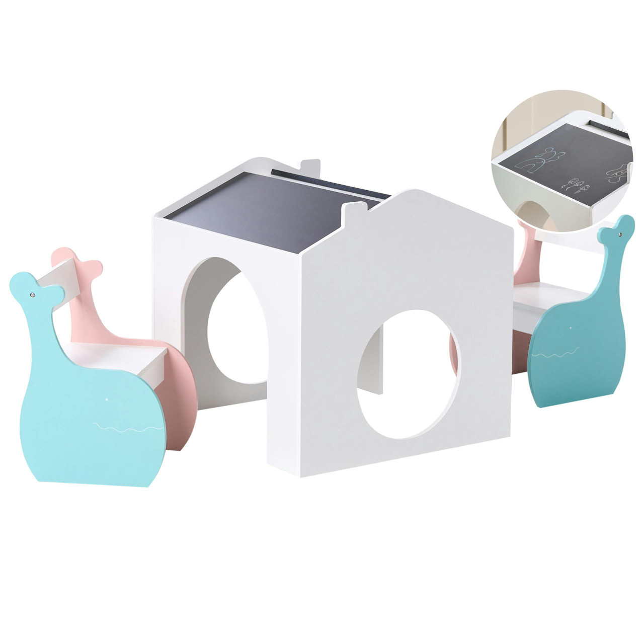 Mesa infantil com cadeiras WOOLI Multicolor